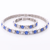 Stainless Steel Heavy Cuban bracelet neckchain with Swarovski crystal