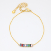 Stainless Steel Adjustable Bracelet with Colorful Rhinestone