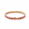 Stainless Steel Tennis Chain With Rectangle Corundum