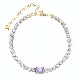 Stainless Steel Adjustable Tennis Bracelet With 5A Zircon