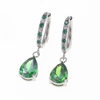 Stainless Steel Silver Water Drop Earring With Mix Color Zircon