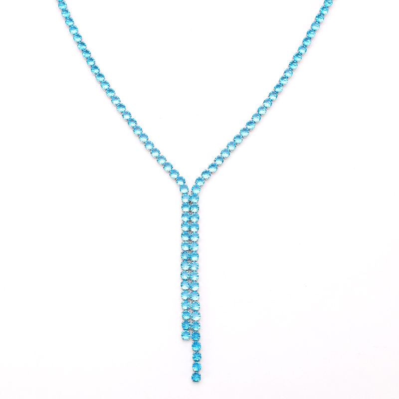 Stainless Steel Tennis Chain Necklace with 5A Zircon