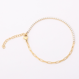 Stainless Steel Adjustable Splicing Tennis Bracelet