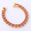 Stainless Steel Gold Enamel Cuban Chain