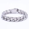 Stainless Steel Flat Gold Cuban Chain With 5A Zircon