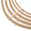 Stainless Steel 18K Gold Cuban Chain With Arc Clasp