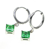 Stainless Steel Square Silver Drop Earring