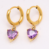 Stainless Steel Heart Drop Earring