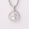 Stainless Steel Round Pendant with Swarovski Crystal