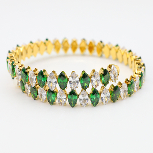 Stainless Steel Adjustable Tennis Bracelet Bangle With 5A Zircon