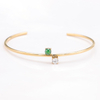 Stainless Steel Adjustable Open Bangle With 5A Zircon