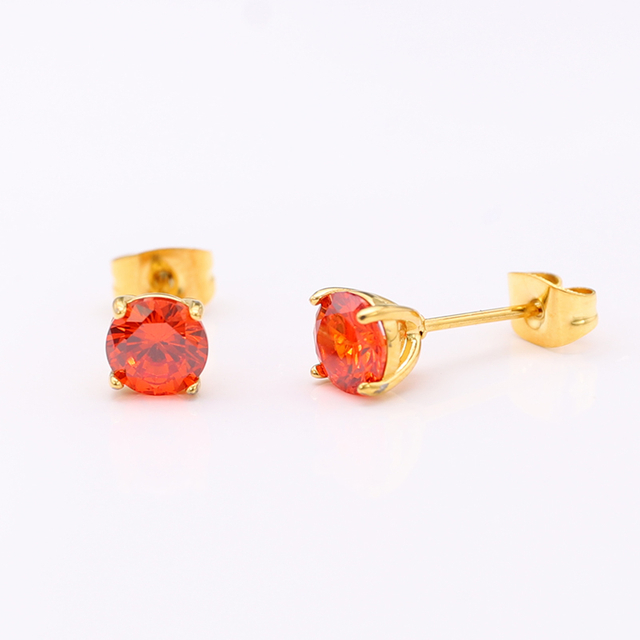 Stainless Steel Round Stud Earring