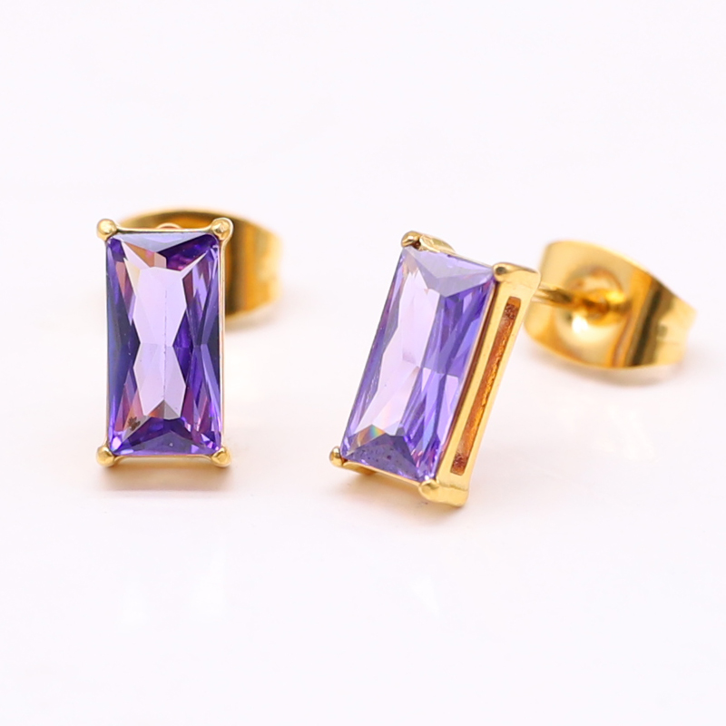 Stainless Steel Rectangle Stud Earring