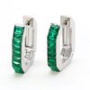Stainless Steel Geometric Hoop Earrings with 5A Zircon