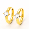 Stainless Steel Gold Hoop Earring with Zircon In Multiple Shapes