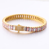 Stainless Steel 3*6mm Baguette Tennis Chain with Colorful Zirconia