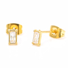 Stainless Steel Rectangle Stud Earring