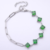 Stainless Steel Adjustable Square Bracelet with 5A Zircon