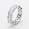 Stainless Steel Eternity Ring with Square Zircon