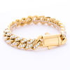 Stainless Steel Miami Gold Cuban Chain by Machine Weaving