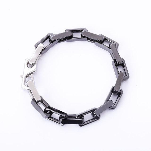 Stainless Steel Paper Clip Link Chain with Single Color Ceramic