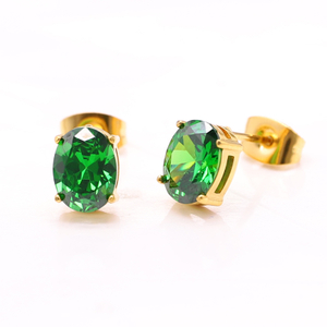 Stainless Steel Oval Stud Earring