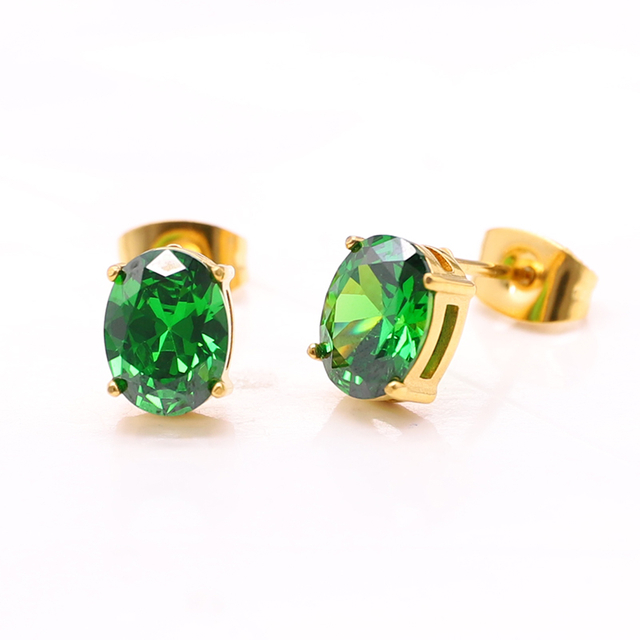 Stainless Steel Oval Stud Earring