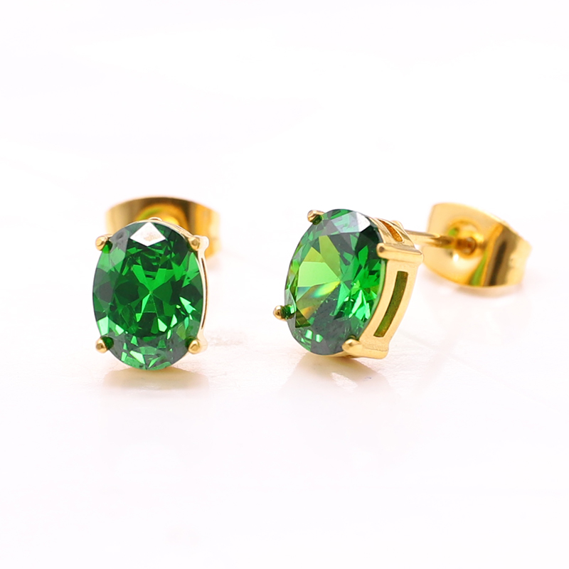Stainless Steel Oval Stud Earring