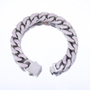 Stainless Steel Silver Flat Cuban Chain With All Zircon