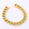 Stainless Steel Gold Enamel Cuban Chain