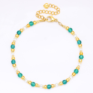 Stainless Steel Crystal Beads Bracelet
