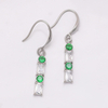 Stainless Steel Drop Earring with Square Zircon 