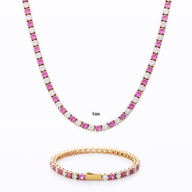 Stainless Steel Hand Make Tennis Chain with 5A Zircon