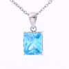 Stainless Steel Square Pendant with 5A Zircon