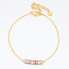 Stainless Steel Adjustable Bracelet with Colorful Rhinestone