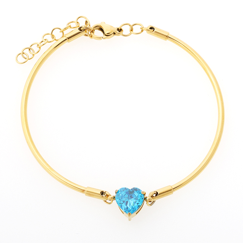Stainless Steel Adjustable Bangle With 5A Zircon