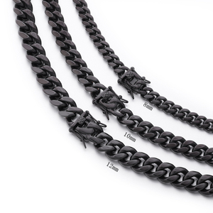 Stainless Steel PVD Black Cuban Chain