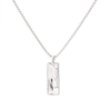 Stainless Steel Rectangle Pendant Necklace with Swarovski Crystal