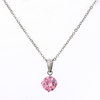 Stainless Steel Round Pendant Necklace with 5A Zircon