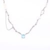 Stainless Steel Square Pendant Necklace With Colorful Swarovski Crystal 