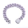 Stainless Steel Silver Prong Cuban Chain With 5A Zircon