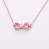 Stainless Steel Gold Bow Pendent Necklace with 5A Zircon