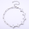 Stainless Steel Adjustable Square Bracelet with 5A Zircon
