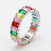 Stainless Steel Eternity Ring with Square Zircon