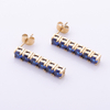 Stainless Steel Tennis Chain Drop Earring with Zircon 