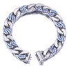 Stainless Steel Silver Flat Cuban Chain With 5A Zircon