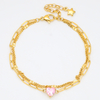 Stainless Steel Double Layer Bracelet with 5A Zircon