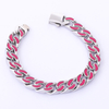 Stainless Steel Silver Enamel Cuban Chain
