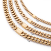 stainless steel 18K Gold cuban chain with flip clasp