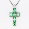 Stainless Steel Cross Pendant with 5A Zircon 